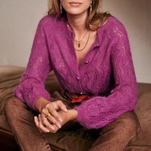 Sezane Light Purple Roberto Jumper Sweater Sz XS